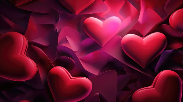 Abstract Red Hearts Free Image