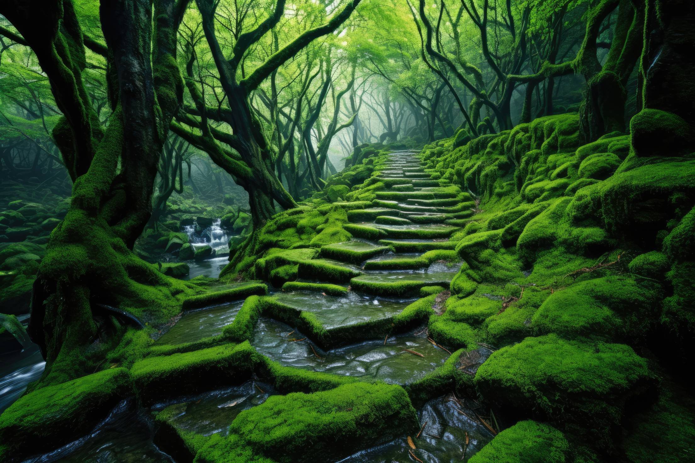 Amazing Stone Path in Forest Free Image