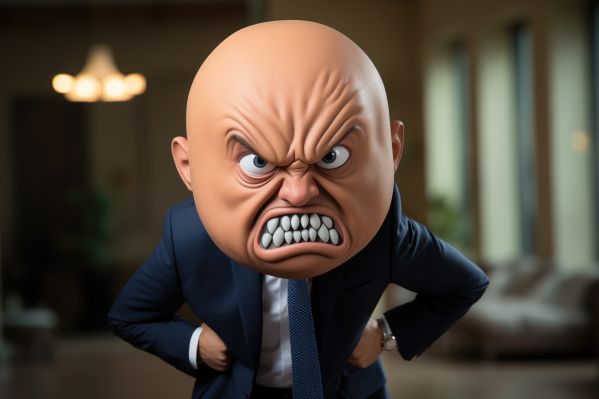 Angry and Furious Boss With Big Head Funny Office Free Image