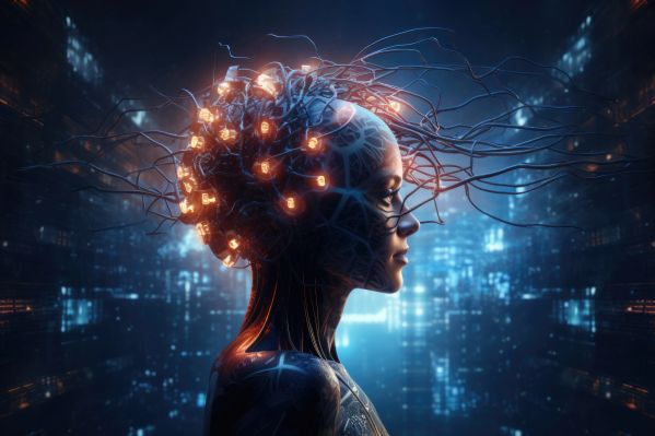 Artificial Intelligence Thinking Glowing Brain Connections Free Image