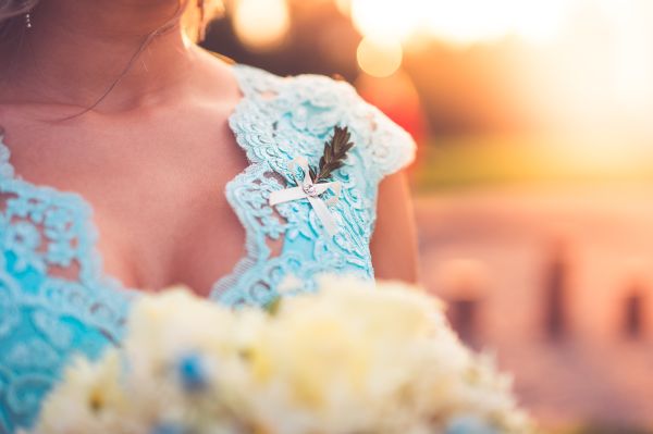 Beautiful Bridesmaid in Blue Dress Free Photo