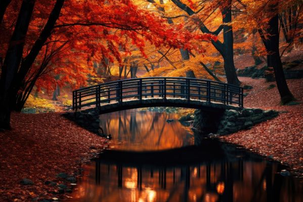 Beautiful Fall Nature Scenery in Park Free Image