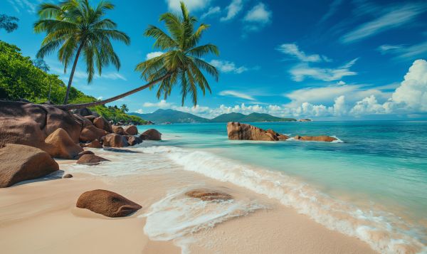 Beautiful Seychelles Beaches Traveling Free Image