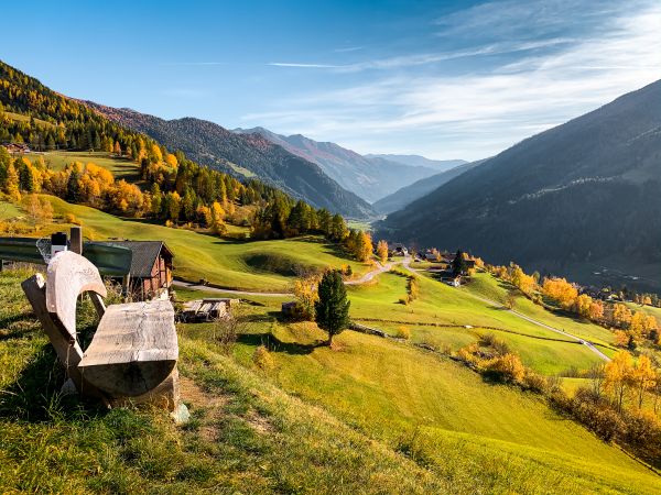 Bench with the View in Austrian Mountains Free Photo