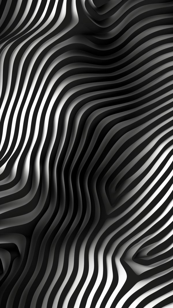 Chaotic Black and White Lines Smartphone Wallpaper Free Image