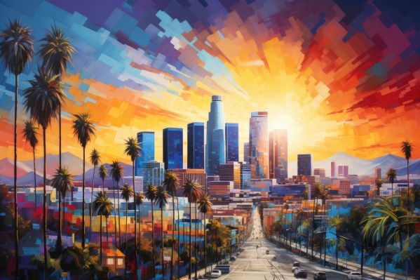 City of Los Angeles Painting Free Image