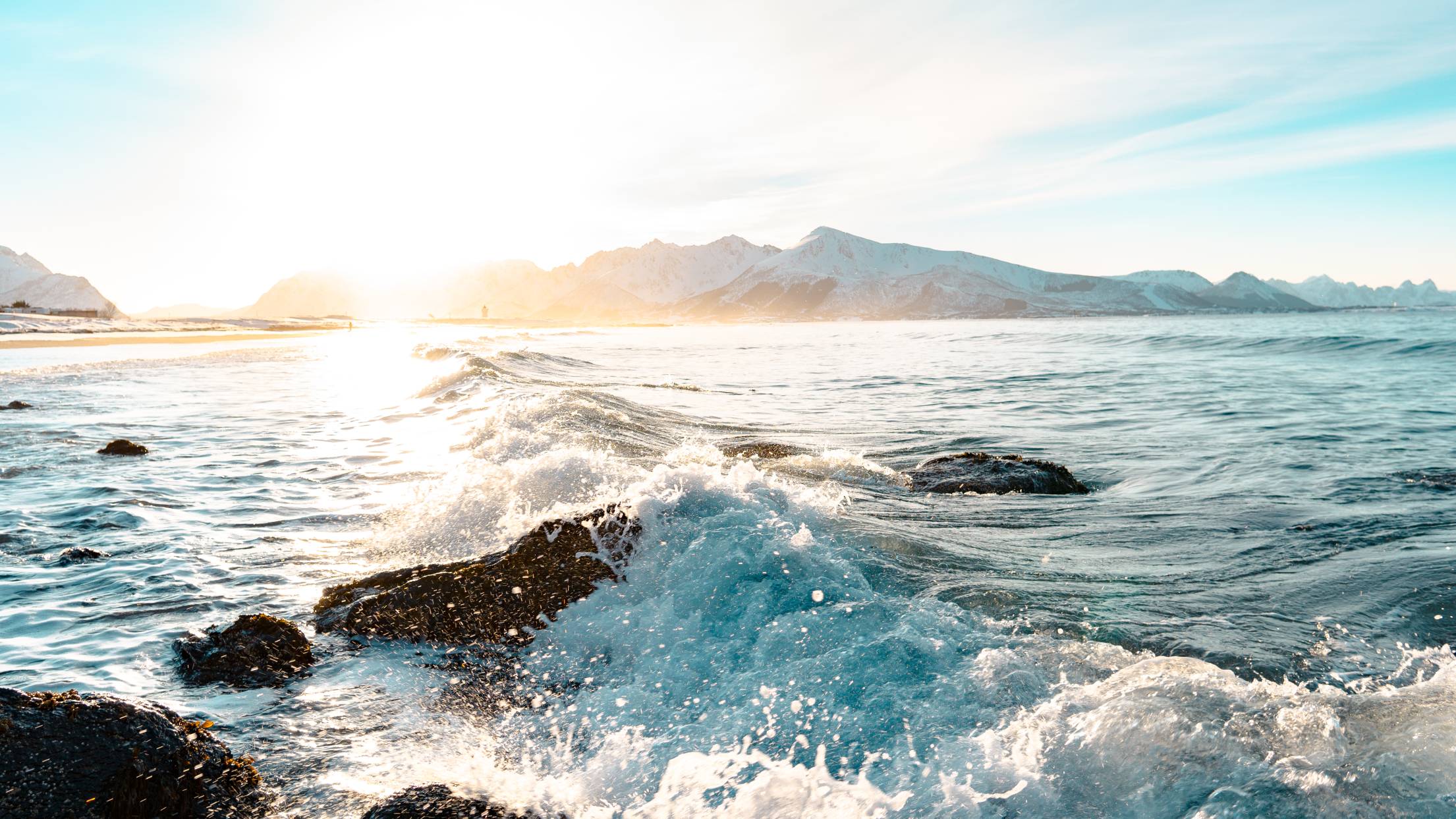 Crushing Wave near Norwegian Shore Free Photo