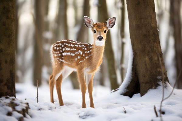 Cute Little Bambi Looking into Camera Free Image