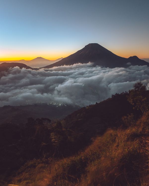 Dieng Plateau Sunrise View in Indonesia Free Photo