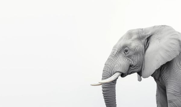 Elephant Head with White Background Free Image