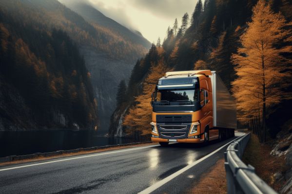 European Truck on The Road Free Image