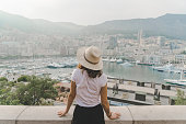 Woman walking in Monte Carlo, Monaco