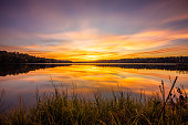 Colorful Sunset At Davis Lake