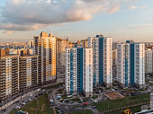 District of newly built colorful houses capable of accommodating thousands of residents.