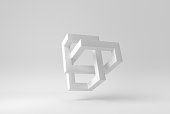 Abstract minimal modern on white background. Paper minimal concept. 3D render.