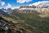 Great view at the Sella Group in the Dolomites.