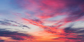 Clouds on the sky. Sunset. Weather.