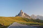 Scenic view of Passo Giau in Dolomites in summer