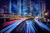 Hong Kong central district at night