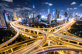 Shanghai Highway at Night