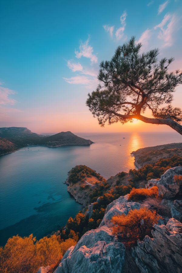 Mediterranean Nature at Sunset Free Image