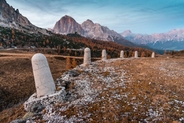 Remains of the Original Alpine Road Passo di Giau in Dolomites, Italy Free Photo