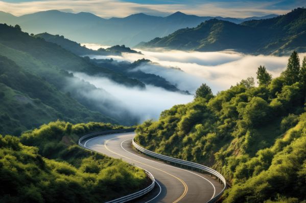 Road in Amazing Summer Mountains Free Image