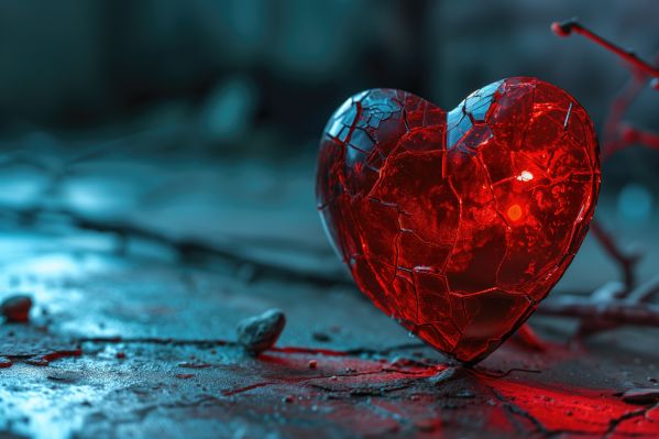 Shattered Love Heart Glued Back Together Free Image