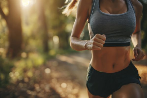 Sporty Fit Woman Running in the Forest Free Image