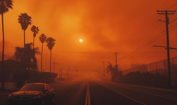 Streets of California During Wildfires Free Image