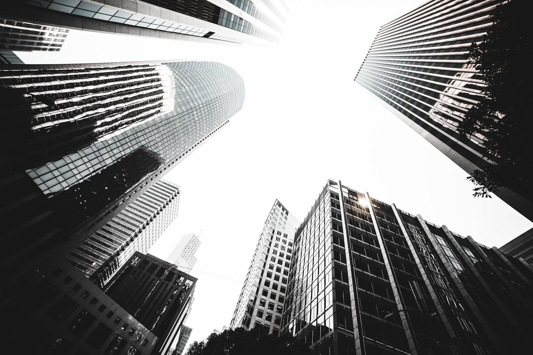 Tall Skyscrapers View From Below Vintage Edit Free Photo