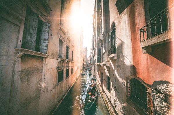 Venice Canals with Gondolas Free Photo