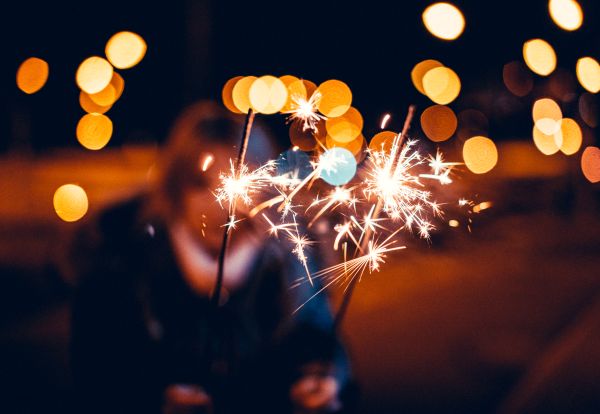 Woman Holding Sparklers in Hands Free Photo